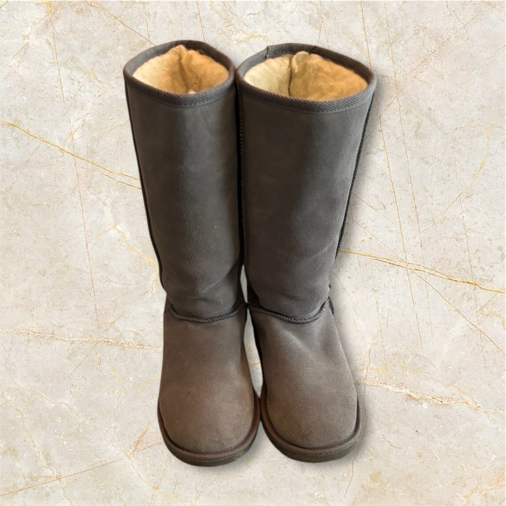 LIKE NEW Cozy Gray Shearling Boots